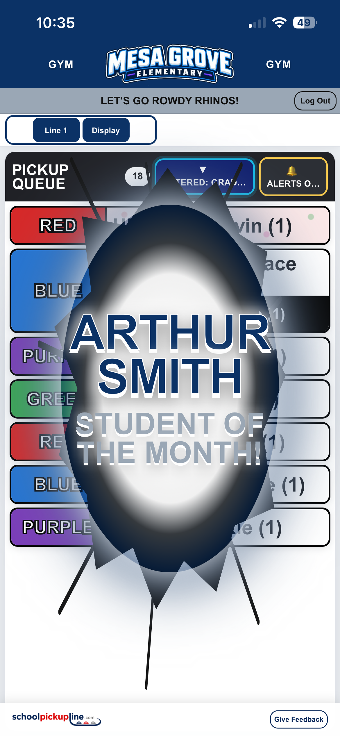 Mobile student shoutout